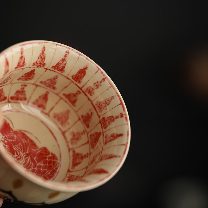 Buddha Stones Dunhuang Color Mil Budas Taza de té Kung Fu Taza de té 100ml