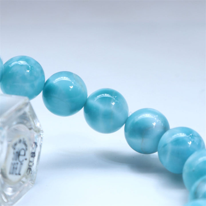Pulsera de confianza de sabiduría de Larimar natural con Buddha Stones