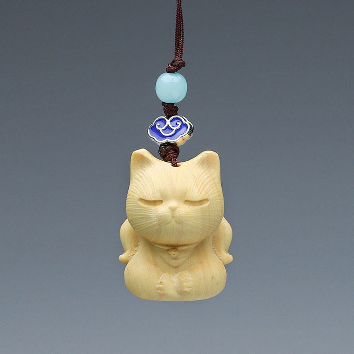 Buddha Stones Thuja Sutchuenensis Sándalo Verde Boj Mini Animal Lindo Conejo Gato Ciervo Ballena Prosperidad Teléfono Decoraciones Colgantes - image 12