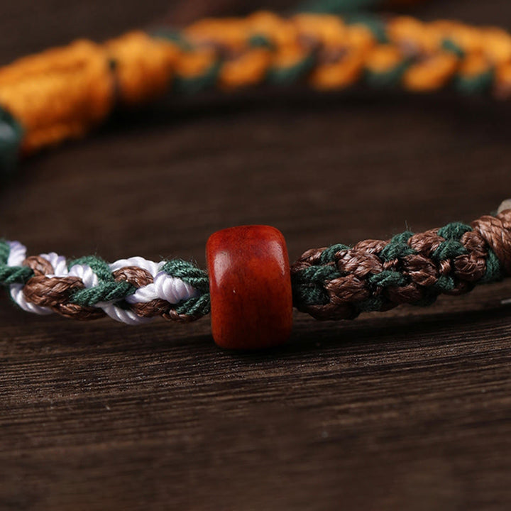 Pulsera trenzada de plata tibetana hecha a mano con Buddha Stones, Plata de Ley 925, Zakiram, diosa de la riqueza, protección de hueso de camello