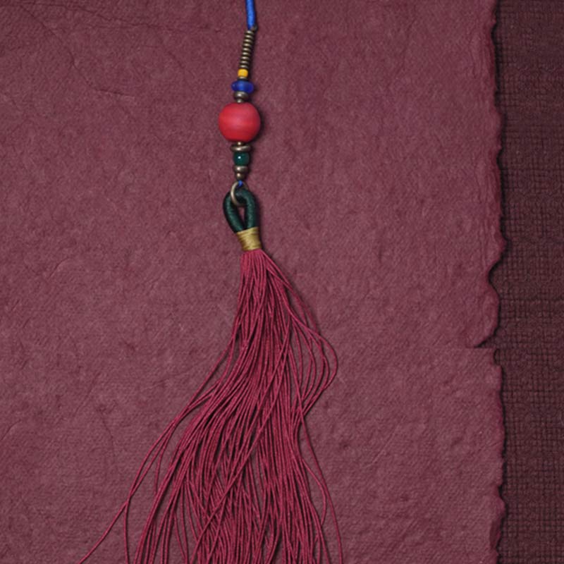 Pulsera de borla de paz con cuentas Dzi de semillas Bodhi de 108 cuentas Mala