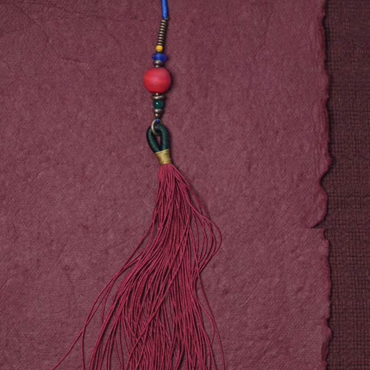 Pulsera de borla de paz con cuentas Dzi de semillas Bodhi de 108 cuentas Mala