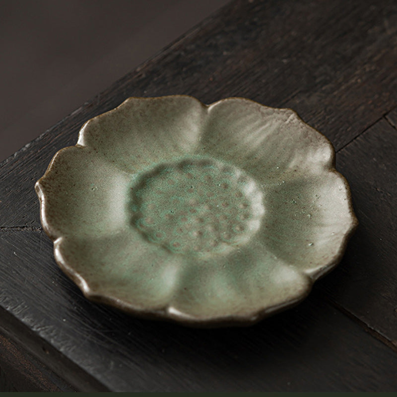 Tapete para Taza de cerámica con diseño de flor de loto Vintage , Buddha Stones, posavasos para taza de té, tapete para té de Kung Fu