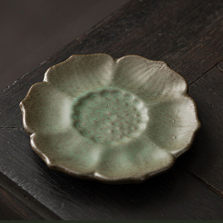 Tapete para Taza de cerámica con diseño de flor de loto Vintage , Buddha Stones, posavasos para taza de té, tapete para té de Kung Fu