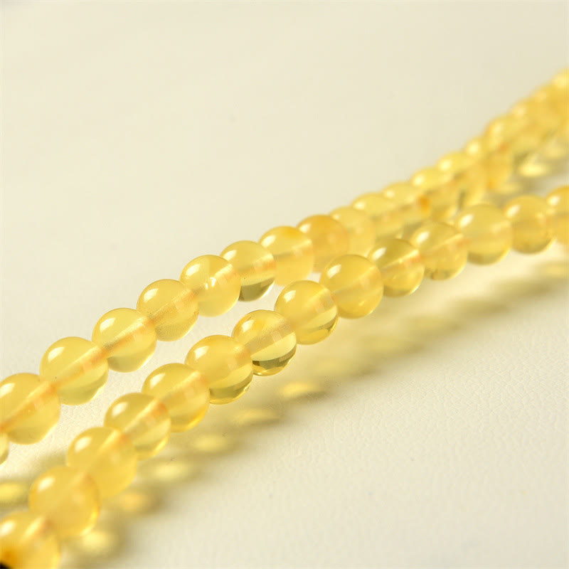 Pulsera de ansiedad transparente con Buddha Stones , 108 cuentas de Mala, ámbar Natural