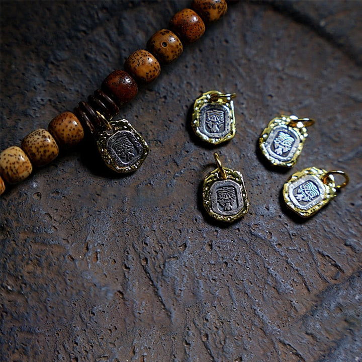 Buddha Stones tibetano Bodhi semilla ámbar Dzi cuentas ágata Zakiram diosa de la riqueza cuentas Triple envoltura pulsera