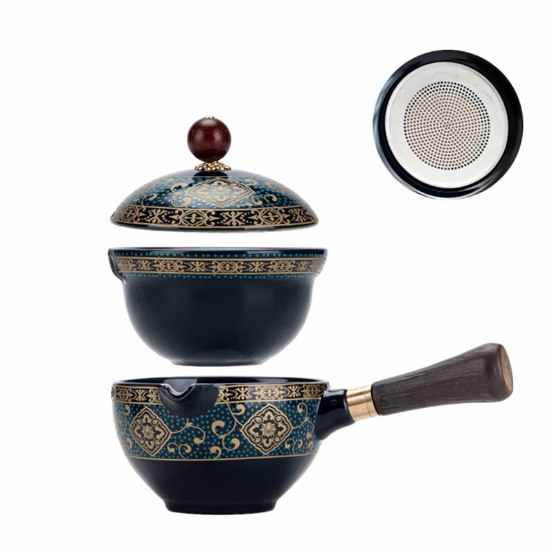 Juego de té chino Gongfu con Buddha Stones , tetera de cerámica, bolsa de regalo portátil