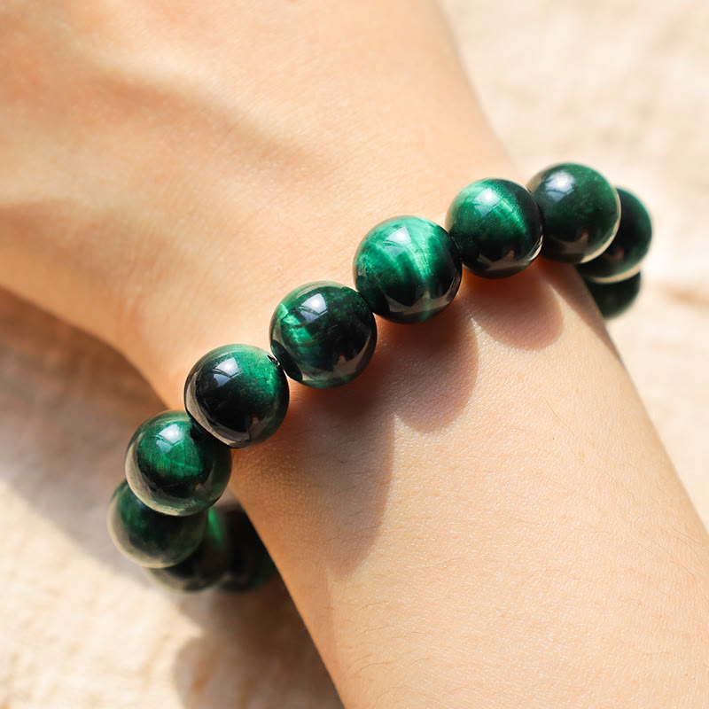 Pulsera de energía curativa para crecimiento de ojo de tigre con Buddha Stones
