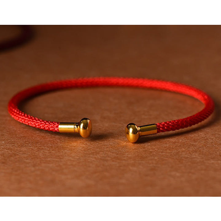Pulsera de cuerda trenzada de la suerte hecha a mano con diseño simple de Buddha Stones - image 5
