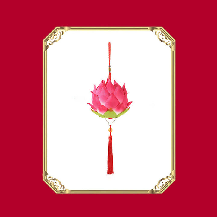 Buddha Stones DIY flor de loto dragón linterna borla lámpara decoración - image 17