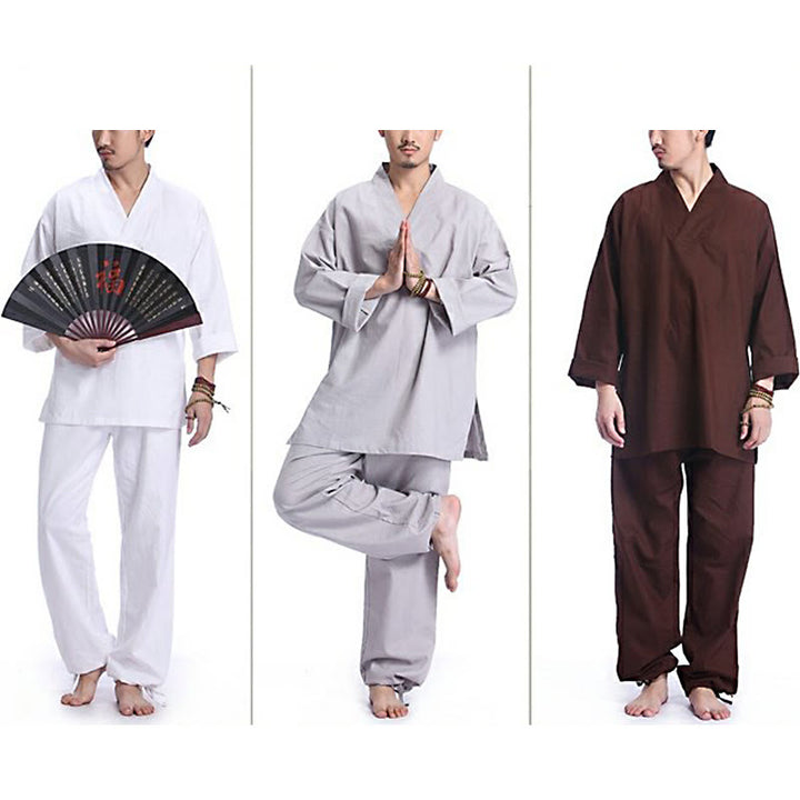 Conjunto de ropa de Yoga para hombre, diseño con cuello en V , Buddha Stones, meditación, oración, espiritual, Zen, lino y algodón - image 20