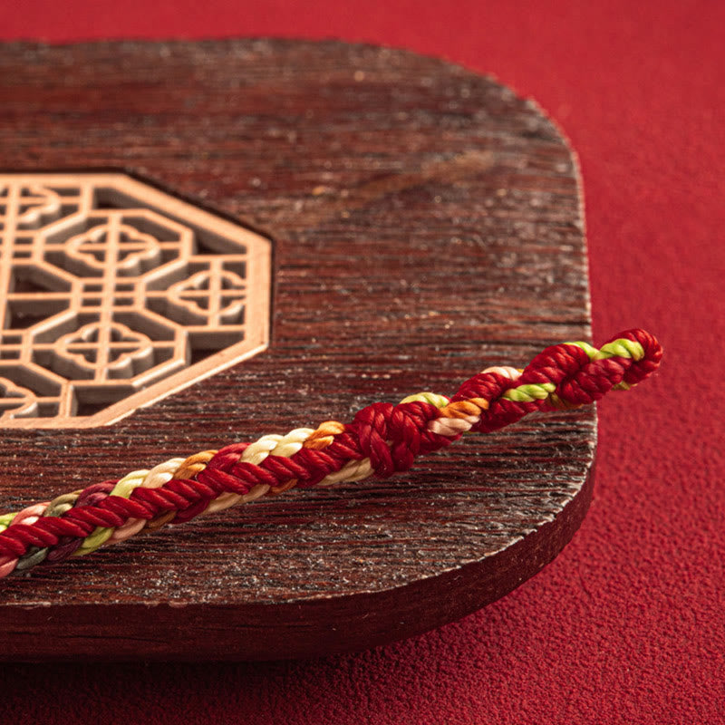 Buddha Stones Pulsera multicolor con Que estés seguro y afortunado en el próximo año