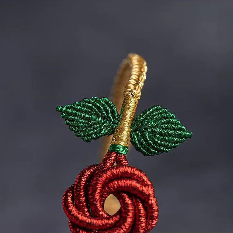 Pulsera hecha a mano con Buddha Stones, cuerda de flor rosa, ocho hilos, nudo de paz, suerte
