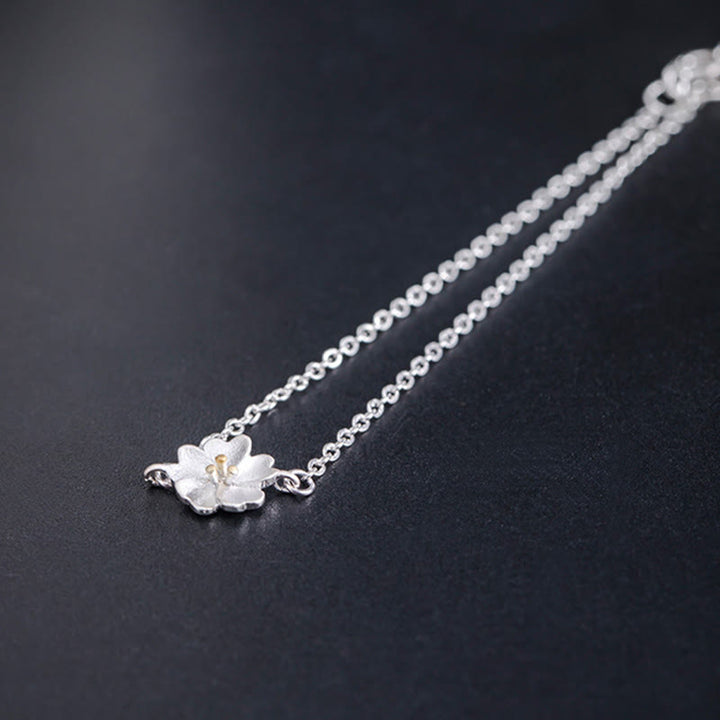 Pulsera de cadena con bendición de flor de cerezo de plata de ley 925 con Buddha Stones - image 4