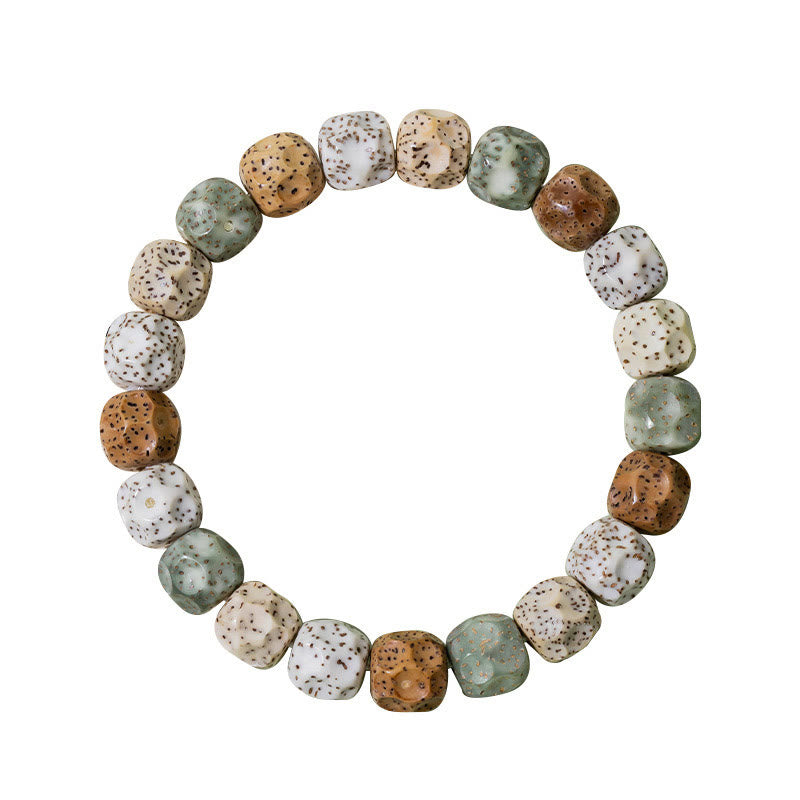 Pulsera de riqueza auspiciosa de semillas Bodhi coloridas naturales de Buddha Stones