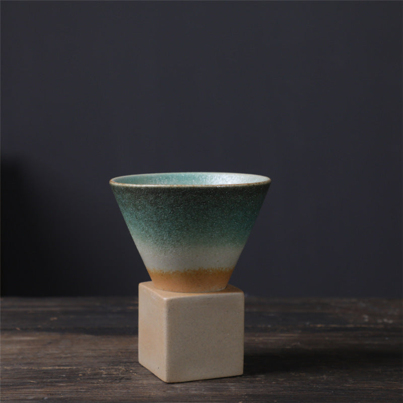 Taza de café de cerámica con degradado Vintage de Buddha Stones, taza de café expreso con leche y té con Base de 200ml