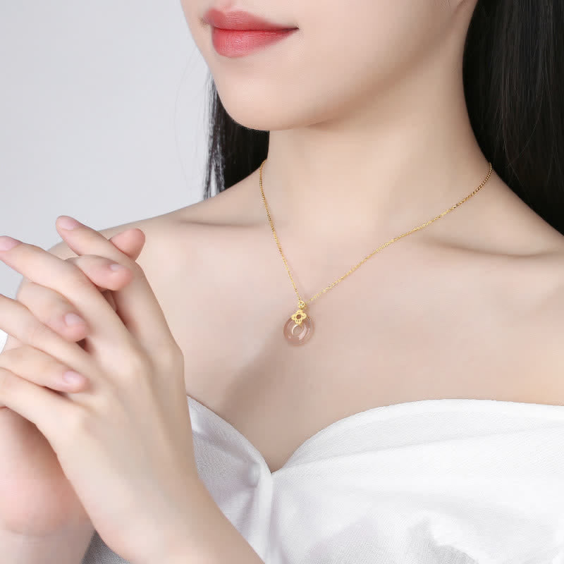 Colgante positivo del collar de la hebilla de la paz de la moneda de la calcedonia de la plata esterlina 925 - image 2