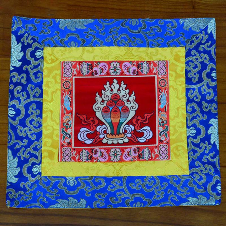 Oración Altar Mat Meditación Fuerza Nudo Sin Fin Vajra Man-Bcu Kalachakra Símbolos Auspiciosos