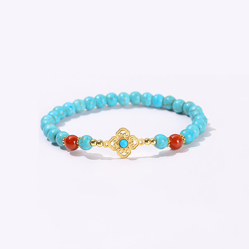 Pulsera de equilibrio de protección de cuentas turquesas de Buddha Stones