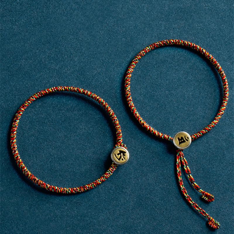Pulsera de cuerda colorida hecha a mano con Buddha Stones de Plata de Ley 925 del zodíaco chino, protección de Buda natal - image 1