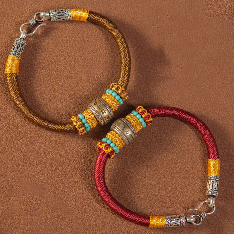 Pulsera trenzada de protección de la suerte con nudo King Kong, amuleto tibetano hecho a mano con Buddha Stones - image 1