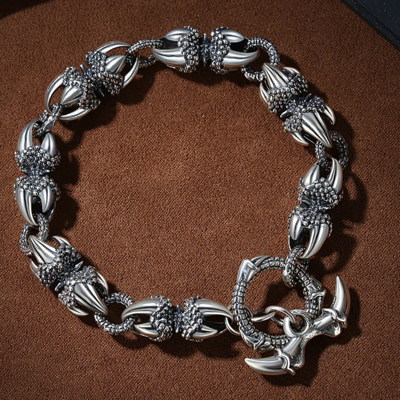 Pulsera de protección de fuerza grabada con garra de dragón de Buddha Stones