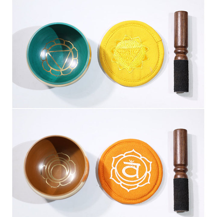 Cuenco con sonido tibetano de Buddha Stones hecho a mano para curación de chakras y meditación de atención plena, juego de cuencos para cantar