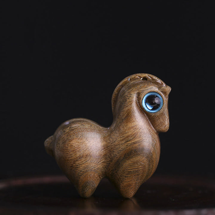 Buddha Stones, hoja pequeña, sándalo rojo, sándalo verde, Mini decoración de protección de caballo de la suerte