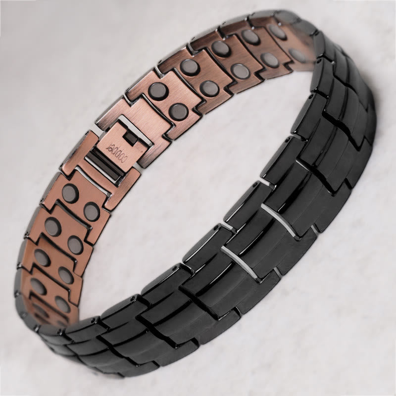 Brazalete de pulsera de cobre sólido magnético vintage - image 4