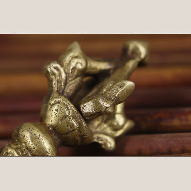 Decoración tibetana de cobre de iluminación Vajra Dorje de cinco hebras