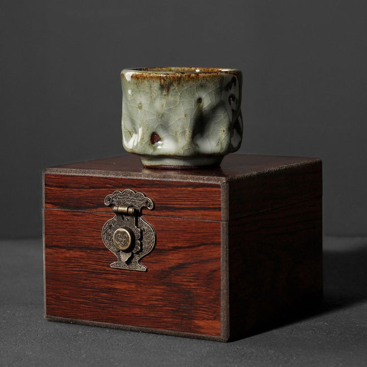 Buddha Stones hechas a mano, textura de hielo agrietada Simple, taza de té de cerámica china Jianzhan, taza de té de Kung Fu