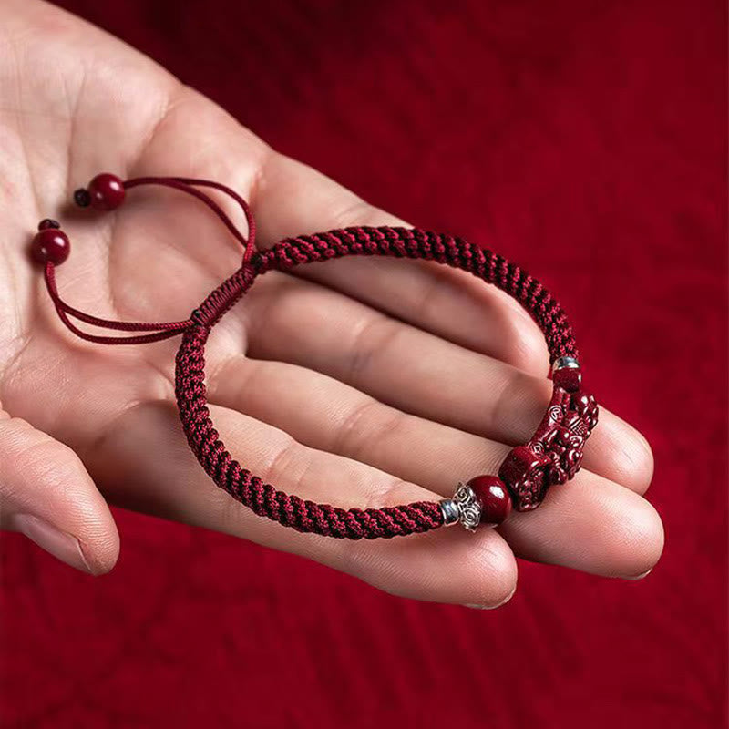 Pulsera trenzada de cinabrio PiXiu hecha a mano con Buddha Stones - image 20