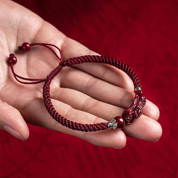 Pulsera trenzada de cinabrio PiXiu hecha a mano con Buddha Stones - image 20