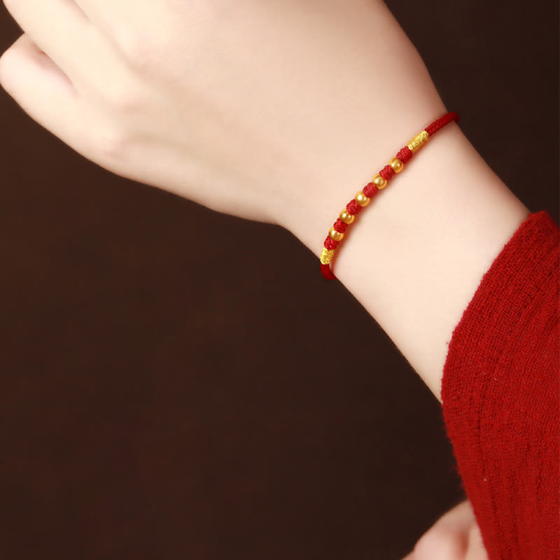 Pulsera de protección trenzada hecha a mano con nudo King Kong de la suerte con cuentas de oro 999 de piedras de Buddha Stones