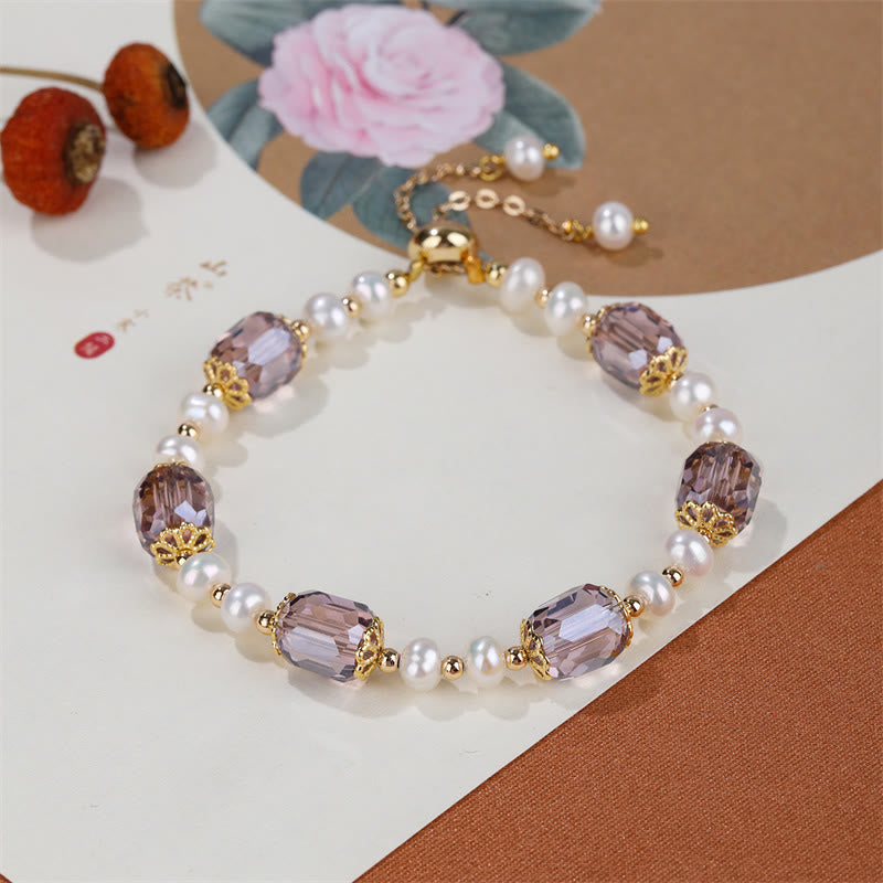 Pulsera de cadena curativa de paz con perlas de amatista natural y Buddha Stones