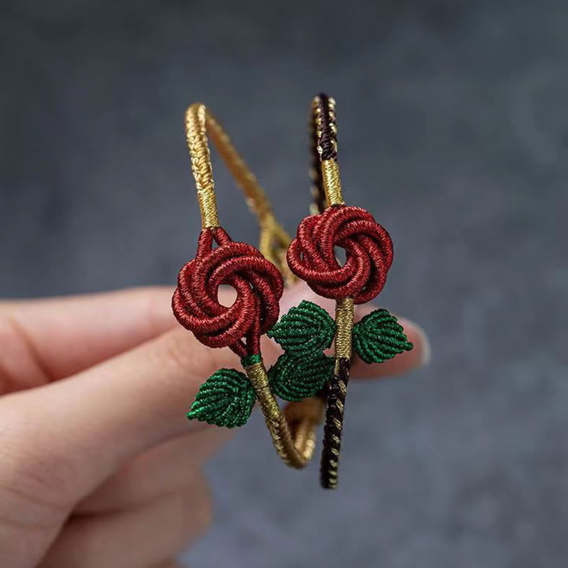 Pulsera hecha a mano con Buddha Stones, cuerda de flor rosa, ocho hilos, nudo de paz, suerte