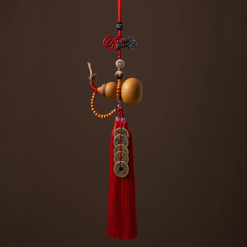 Buddha Stones, monedas Feng Shui, calabaza, nudo chino, monedas de la suerte, cinco emperadores, dinero, riqueza, borlas, decoración