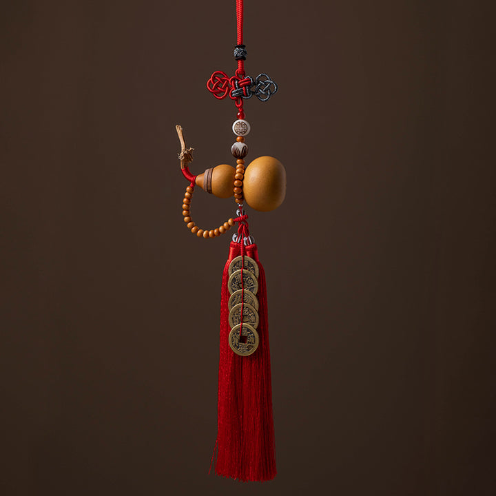 Buddha Stones, monedas Feng Shui, calabaza, nudo chino, monedas de la suerte, cinco emperadores, dinero, riqueza, borlas, decoración