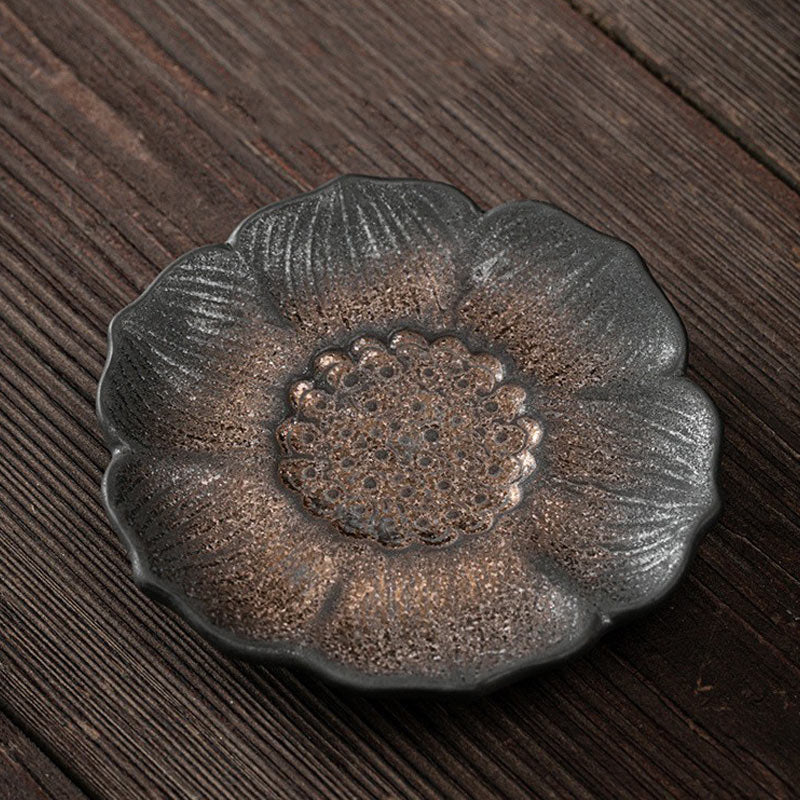 Tapete para Taza de cerámica con diseño de flor de loto Vintage , Buddha Stones, posavasos para taza de té, tapete para té de Kung Fu