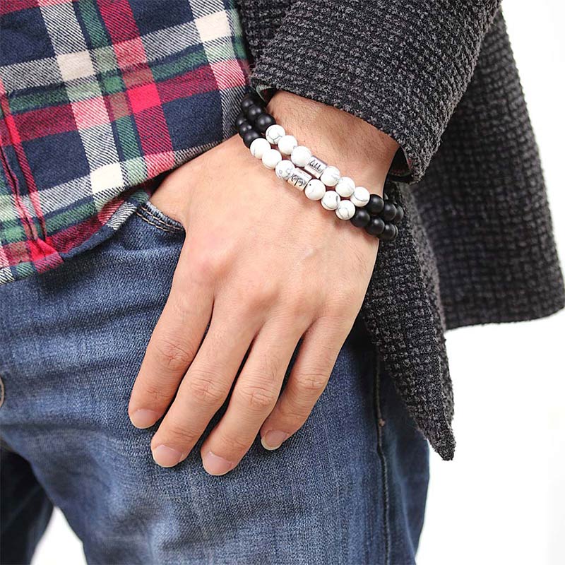 Pulsera de la fortuna con cuentas de turquesa blanca, piedra esmerilada Natural, 12 constelaciones del zodíaco , Buddha Stones