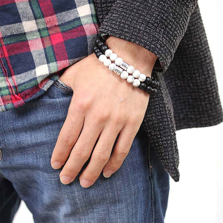 Pulsera de la fortuna con cuentas de turquesa blanca, piedra esmerilada Natural, 12 constelaciones del zodíaco , Buddha Stones
