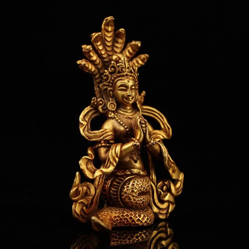 Decoración de estatua de cobre de protección de Bodhisattva Nagarjuna - image 1