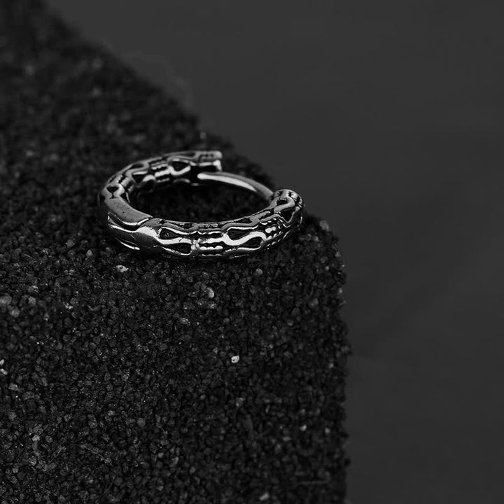Pendientes de equilibrio de acero de titanio con patrón retro