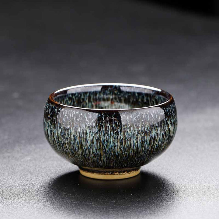 Buddha Stones pequeño horno de peces Koi cambio chino Jianzhan taza de té de cerámica Kung Fu taza de té 60ml