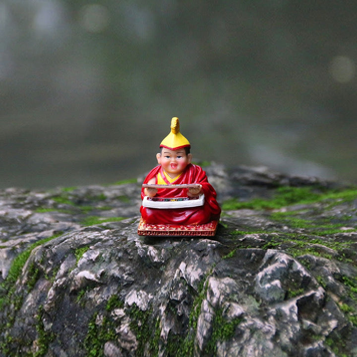 Buddha Stones pintadas a mano, figuras de Lama tibetanas talladas, adorno creativo para decoración del hogar, oficina y coche