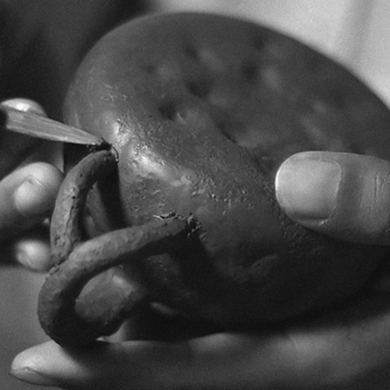 Tetera de kungfú de arcilla púrpura con textura de árbol Vintage hecha a mano con Buddha Stones 220ml