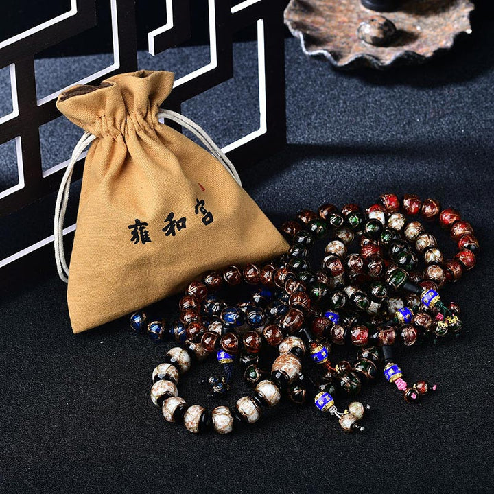 Pulsera curativa de ágata de vena de dragón tibetano