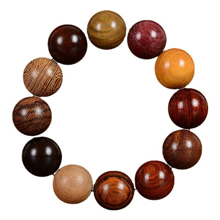 Pulsera curativa de protección de sándalo multicolor con Buddha Stones