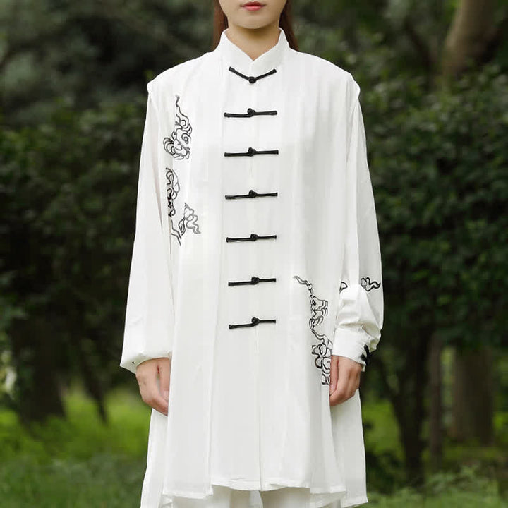 Conjunto de ropa para mujer con Buddha Stones, nubes auspiciosas, gradiente de meditación, oración, espiritualidad, zen, tai chi y qigong.