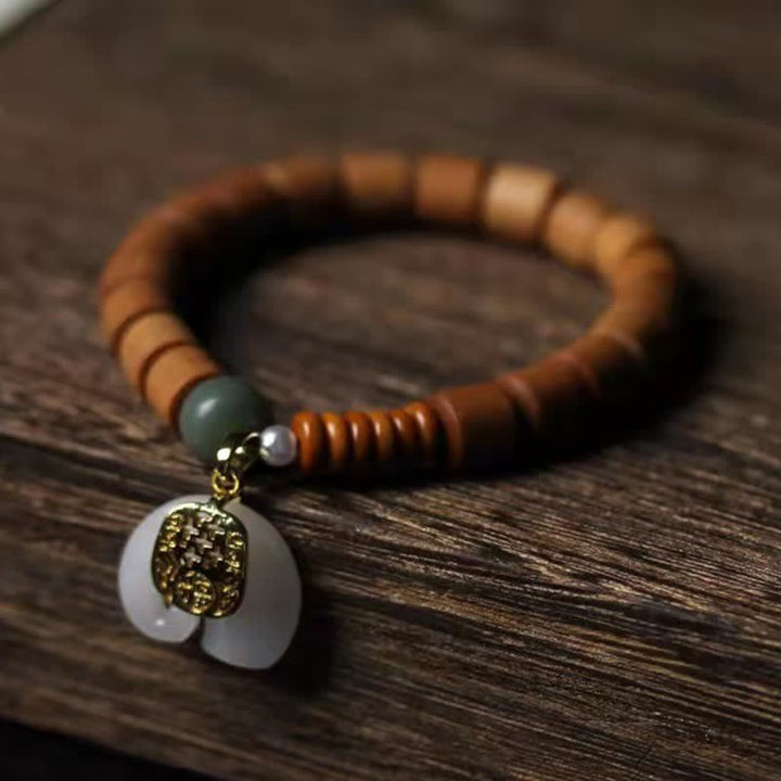 Pulsera de protección de elefante de jade de sándalo